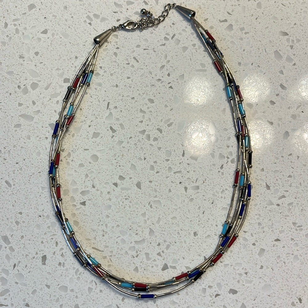 Vintage Liquid Silver Bead Necklace